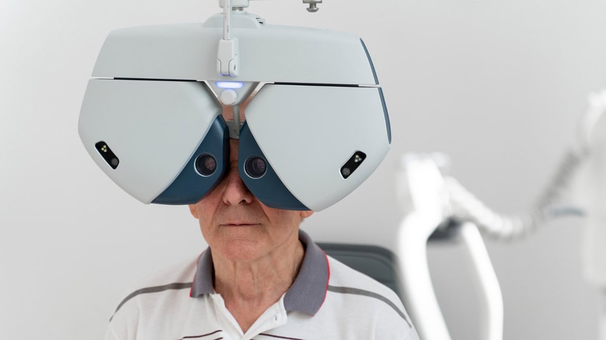 Person having an eye exam