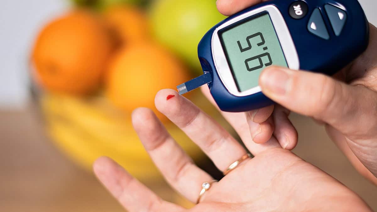 Person checking blood sugar