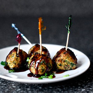 Scallion Meatballs with Soy-Ginger Glaze Recipe