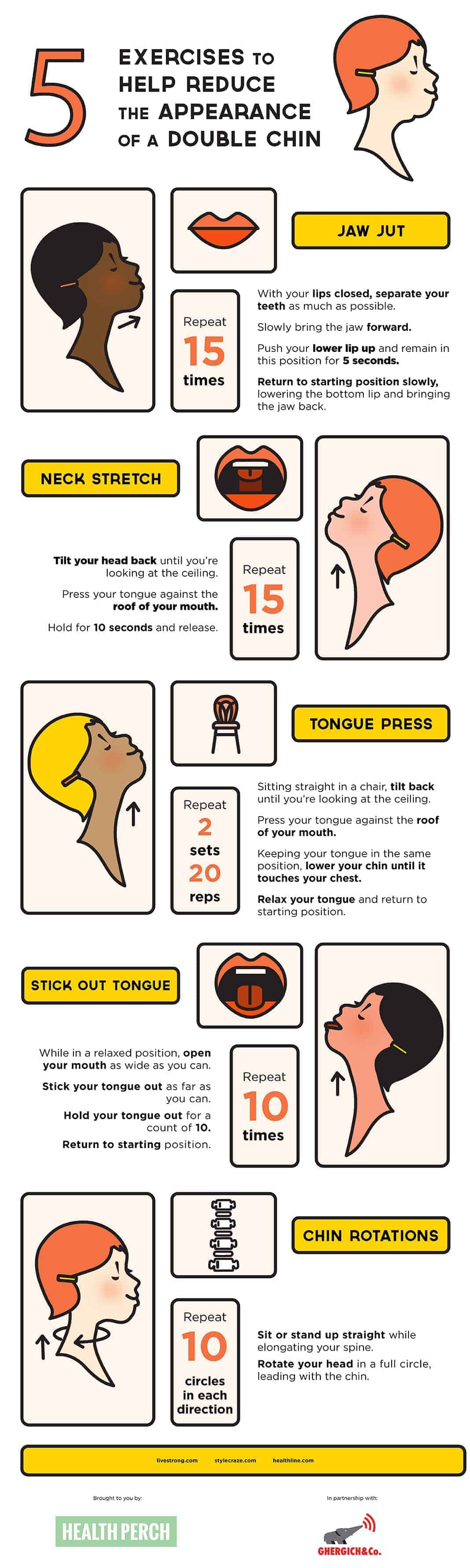 How to Reduce a Double Chin. Simple Exercises You Can Do Anywhere (Infographic) 1