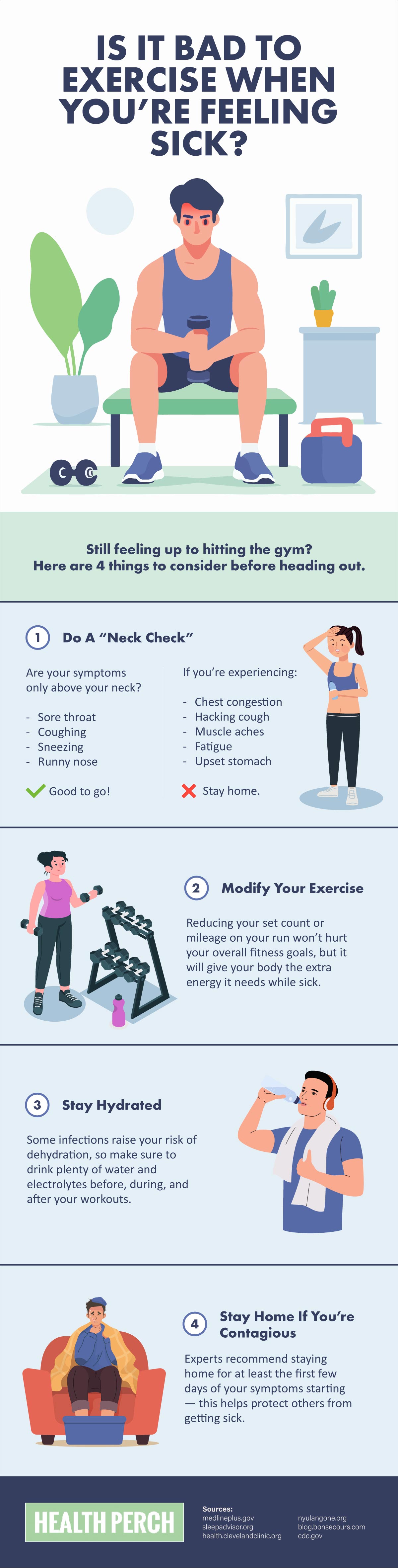 Is It Bad to Exercise When You’re Feeling Sick Infographic