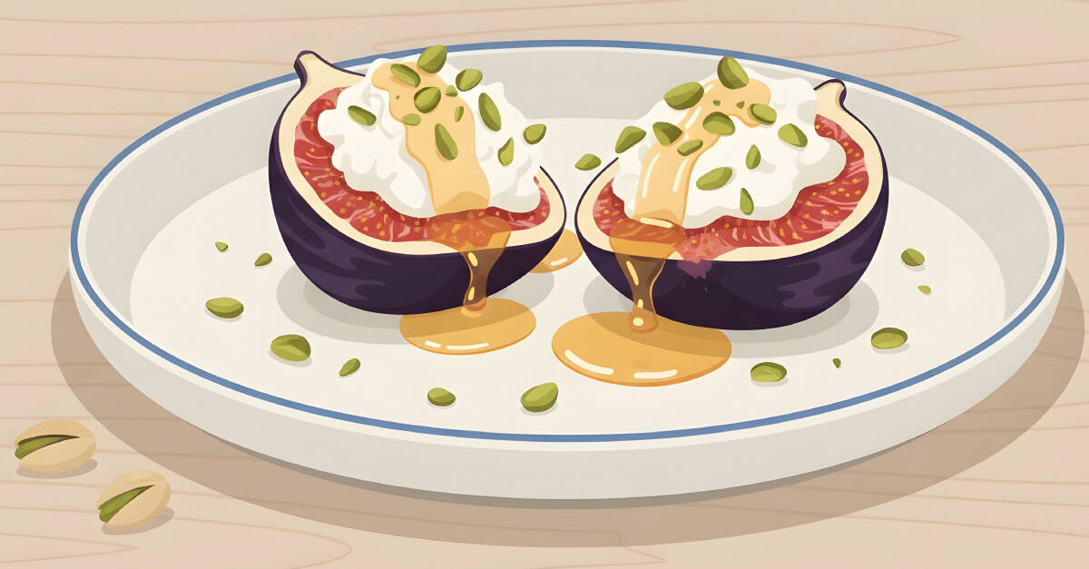 Figs with Ricotta, Pistachio, and Honey