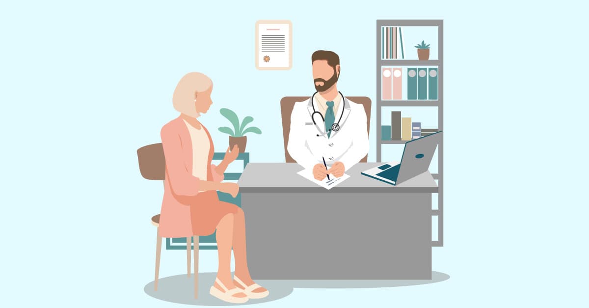 Patient consulting with her doctor