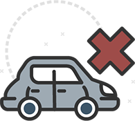 Car icon with stop sign