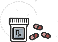 Prescription container and pills