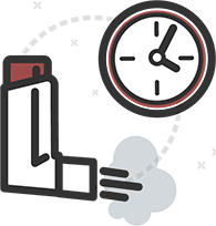 Inhaler and clock