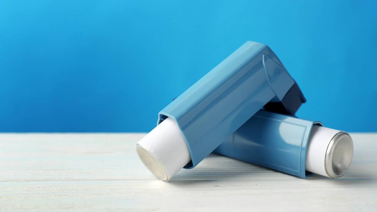 Inhalers on table
