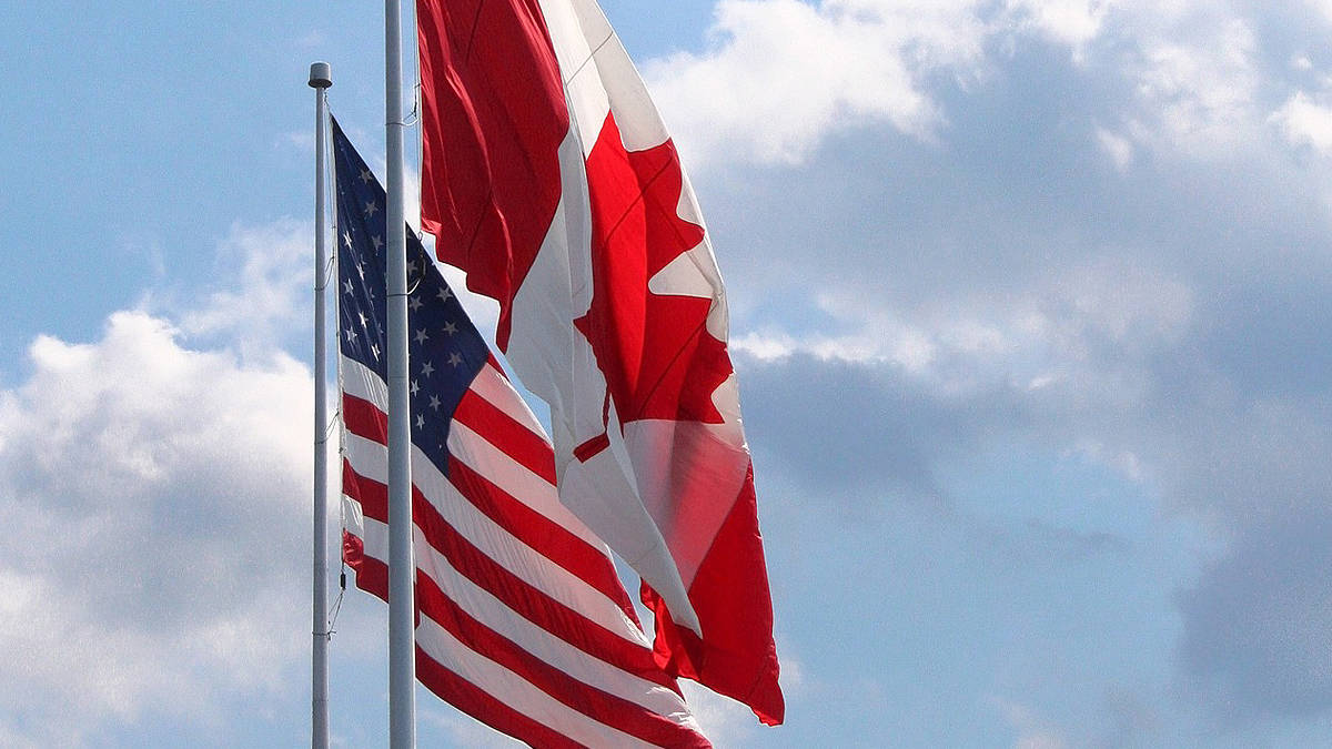 Canadian and USA flags