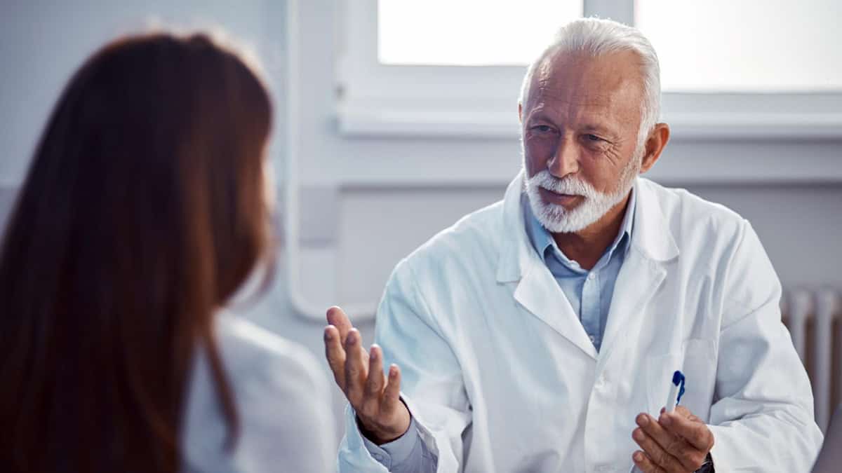 Person consulting her doctor