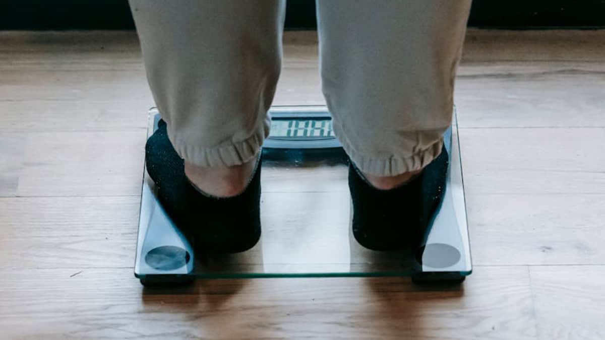 Person on a weight scale
