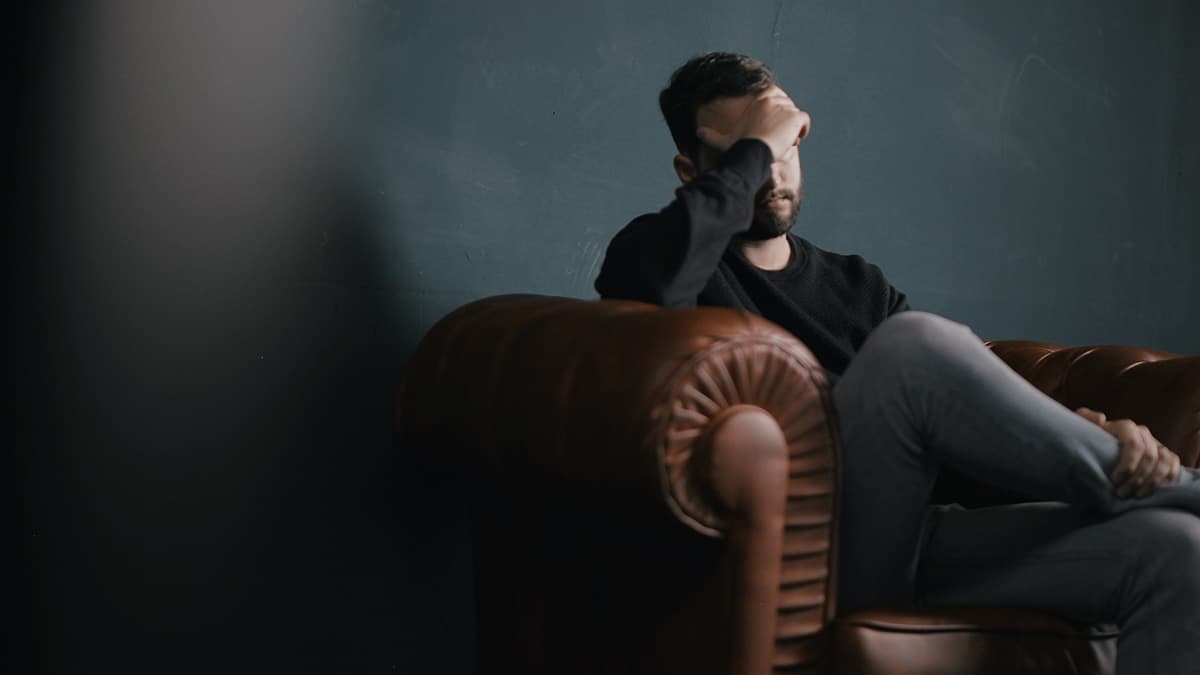 Man sitting on a couch