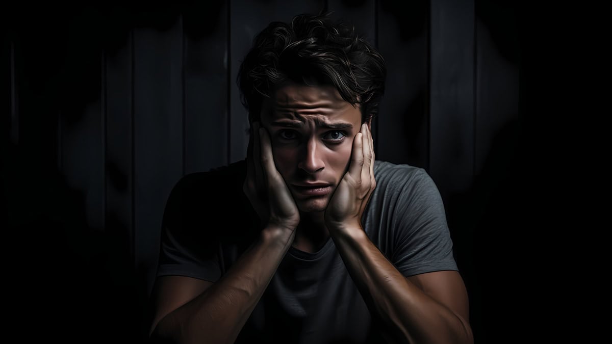 A person in stress